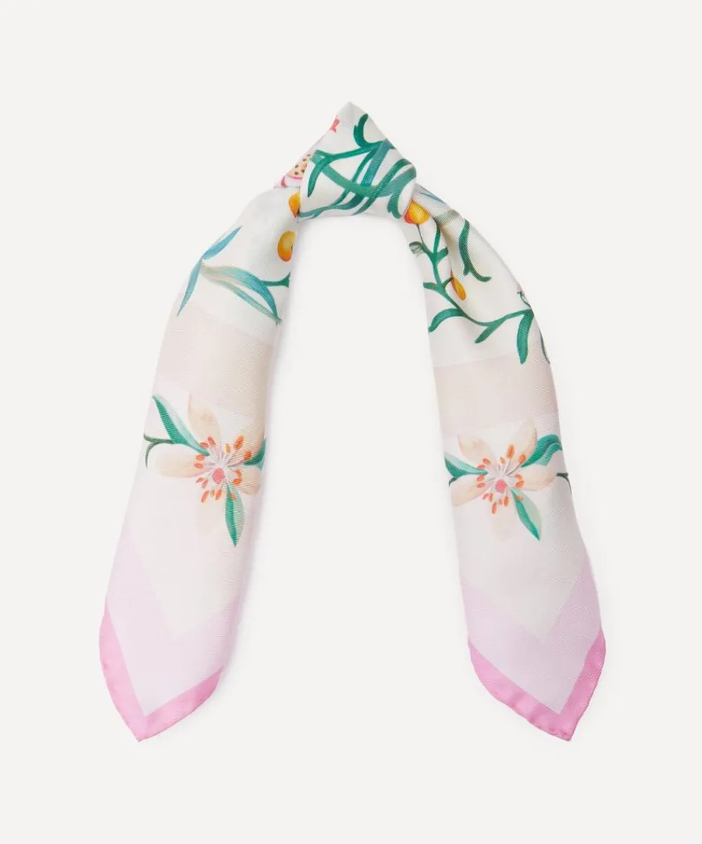 Liberty Scarves^Rose Branch 45x45 Silk Scarf