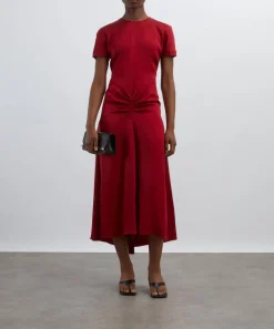 Victoria Beckham Dresses^Rose Gathered Detail T-Shirt Midi Dress