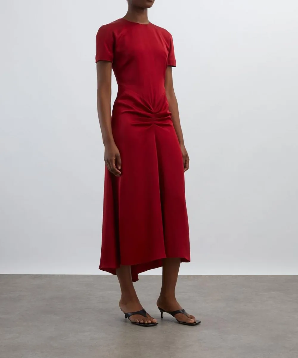 Victoria Beckham Dresses^Rose Gathered Detail T-Shirt Midi Dress