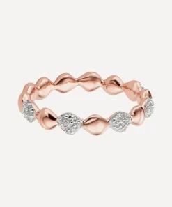 Monica Vinader Rings^Rose Gold Plated Vermeil Silver Nura Teardrop Mixed Eternity Diamond Ring