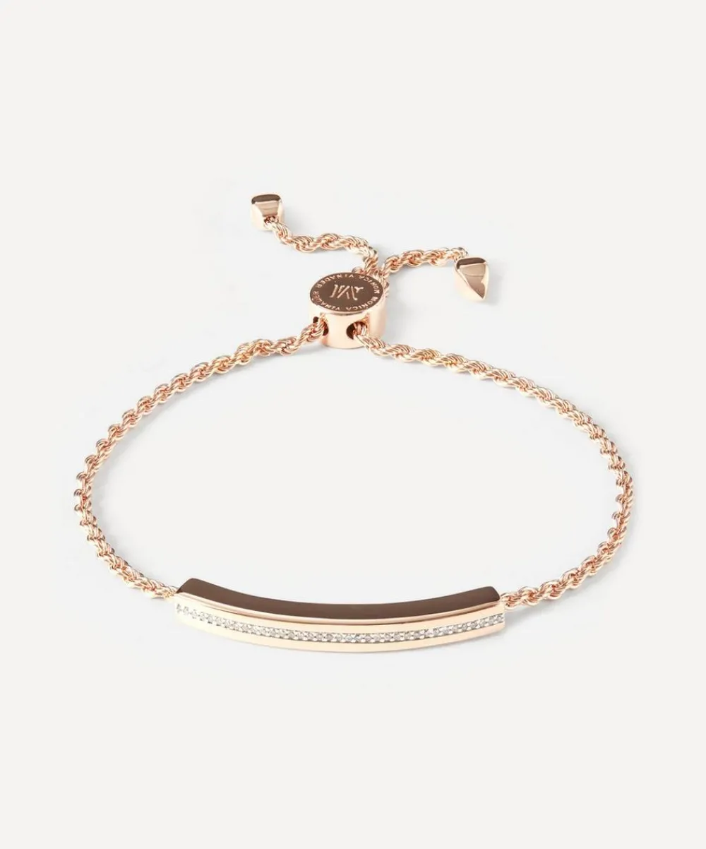 Monica Vinader Bracelets^Rose Gold Plated Vermeil Silver Linear Diamond Chain Friendship Bracelet