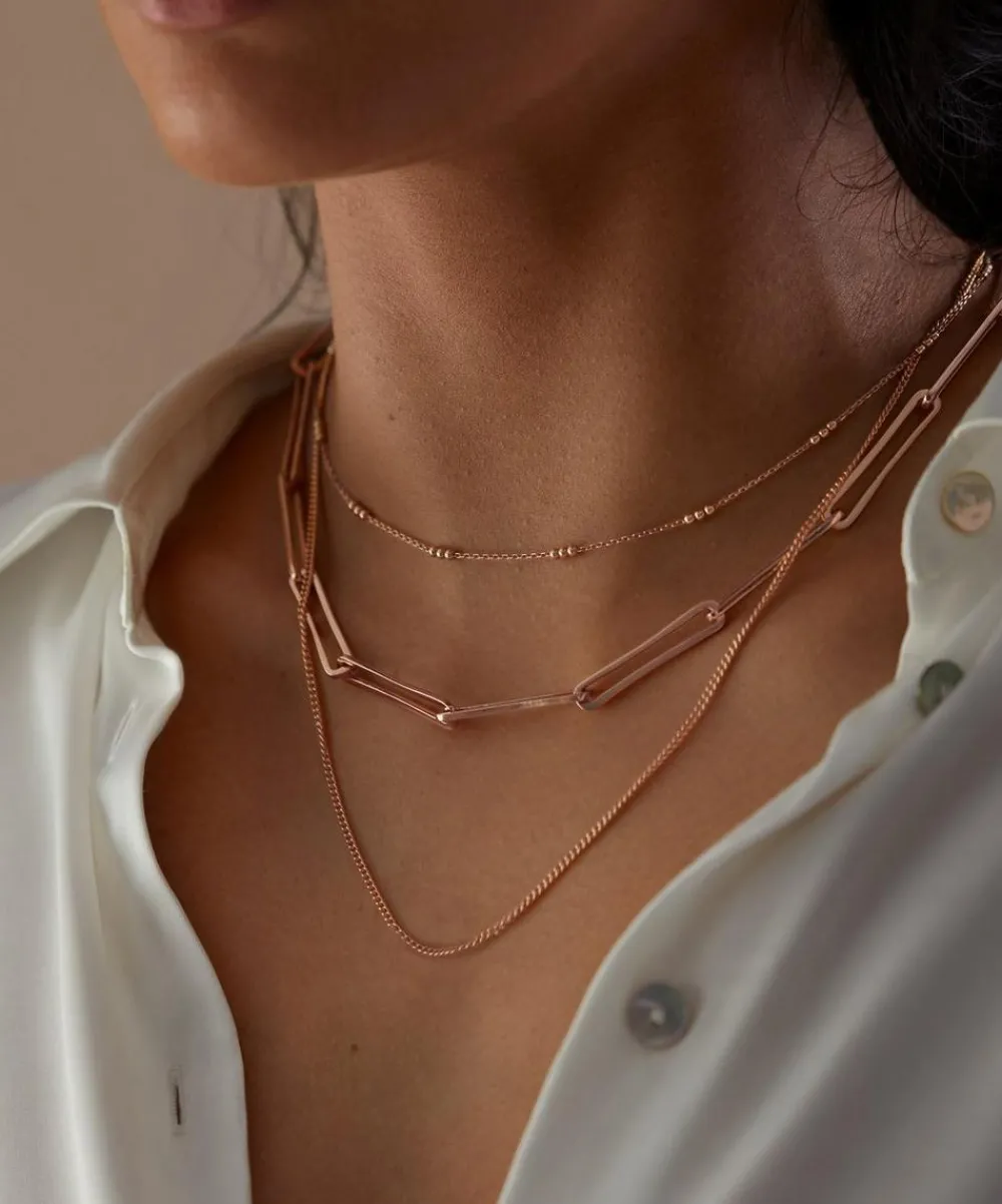 Monica Vinader Necklaces^Rose Gold Plated Vermeil Silver 17