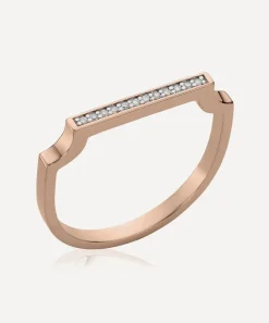 Monica Vinader Rings^Rose Gold Plated Vermeil Silver Signature Thin Diamond Ring