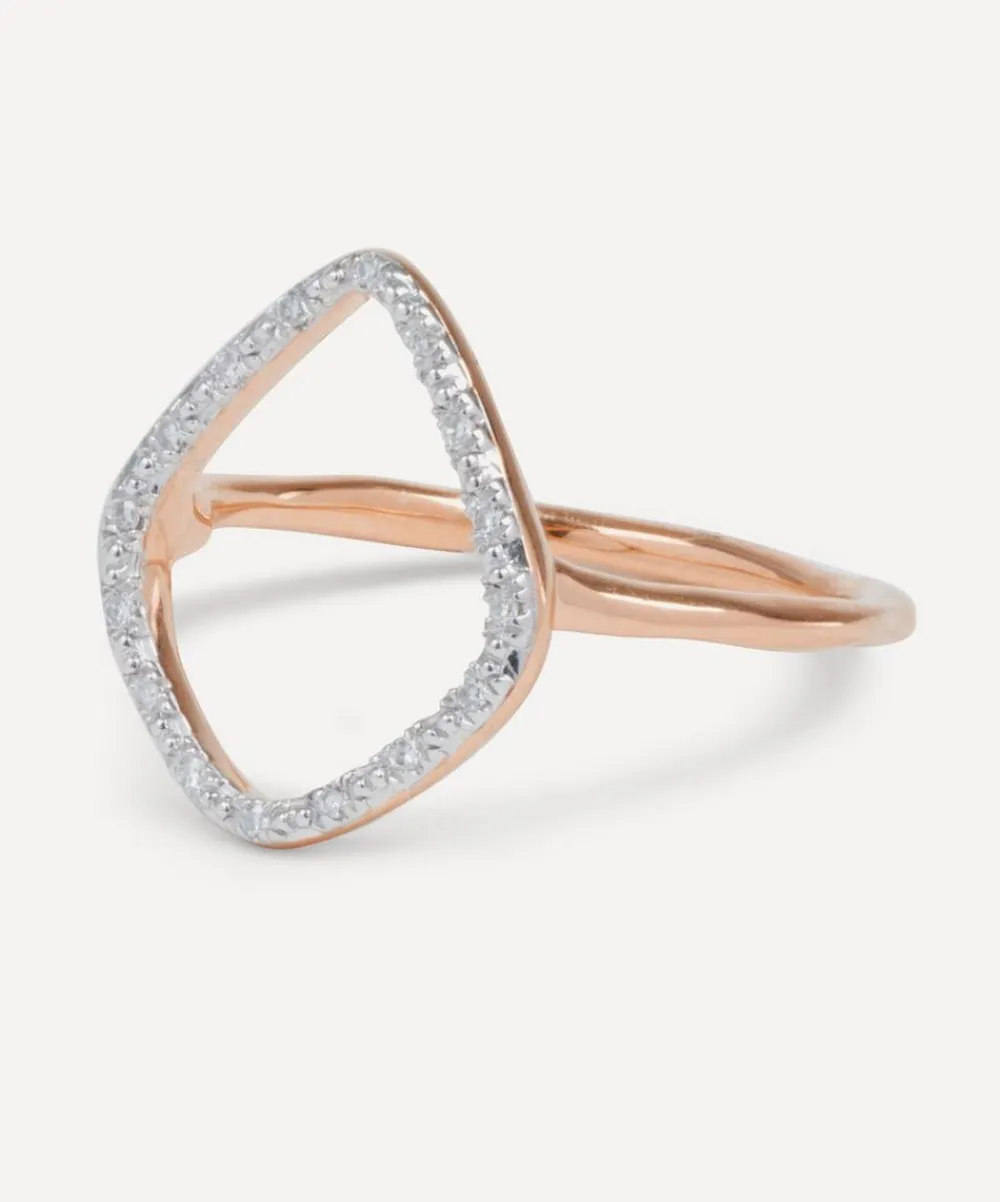 Monica Vinader Rings^Rose Gold Plated Vermeil Silver Riva Diamond Hoop Ring