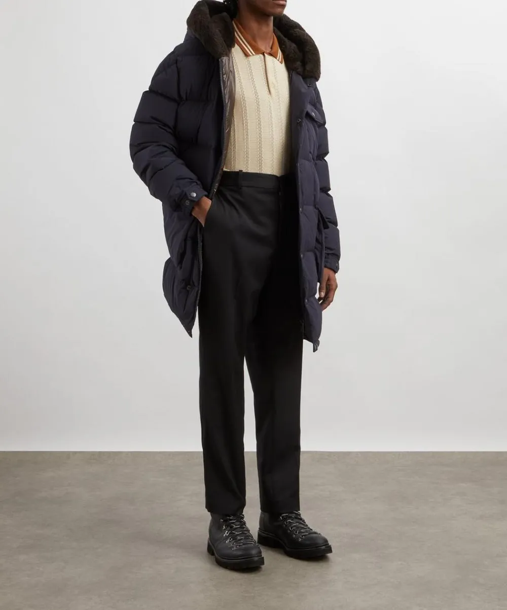 Moncler Coats & Jackets^Rowan Teddy-Trimmed Hooded Long Down Jacket