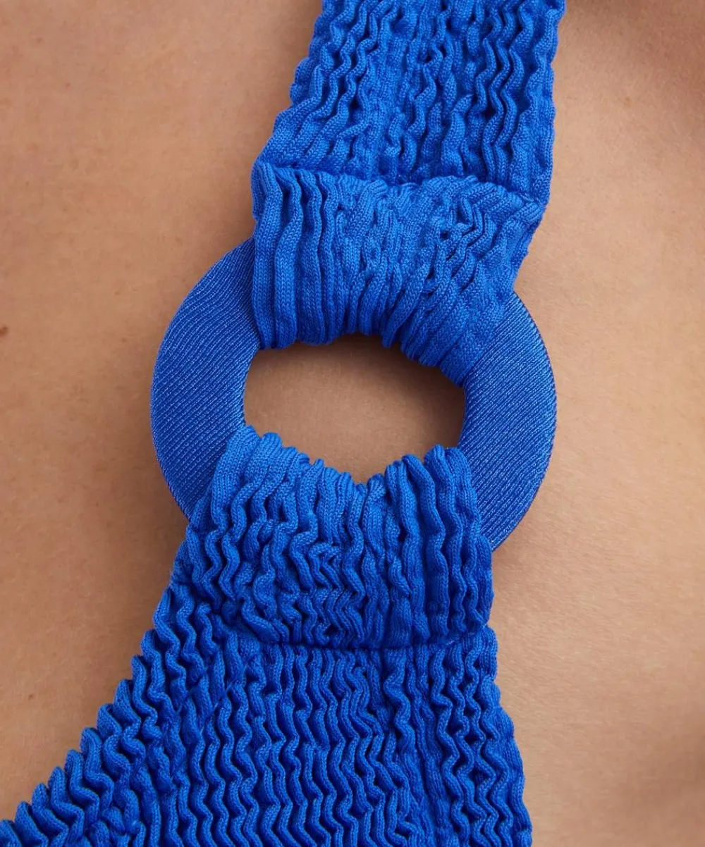 Hunza G Swimwear^Royal Blue Domino Swimsuit With Tonal Hoops