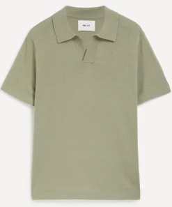 NN07 Tops^Ryan Knitted Linen-Blend Polo