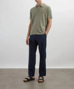 NN07 Tops^Ryan Knitted Linen-Blend Polo