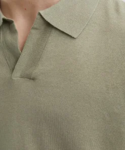 NN07 Tops^Ryan Knitted Linen-Blend Polo
