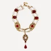 Designer Vintage Necklaces^1980’s Chanel Gilt Faux Ruby And Diamond Pearl Necklace