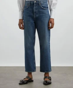 AGOLDE Jeans^90s Crop Mid-Rise Straight Jeans in Essence