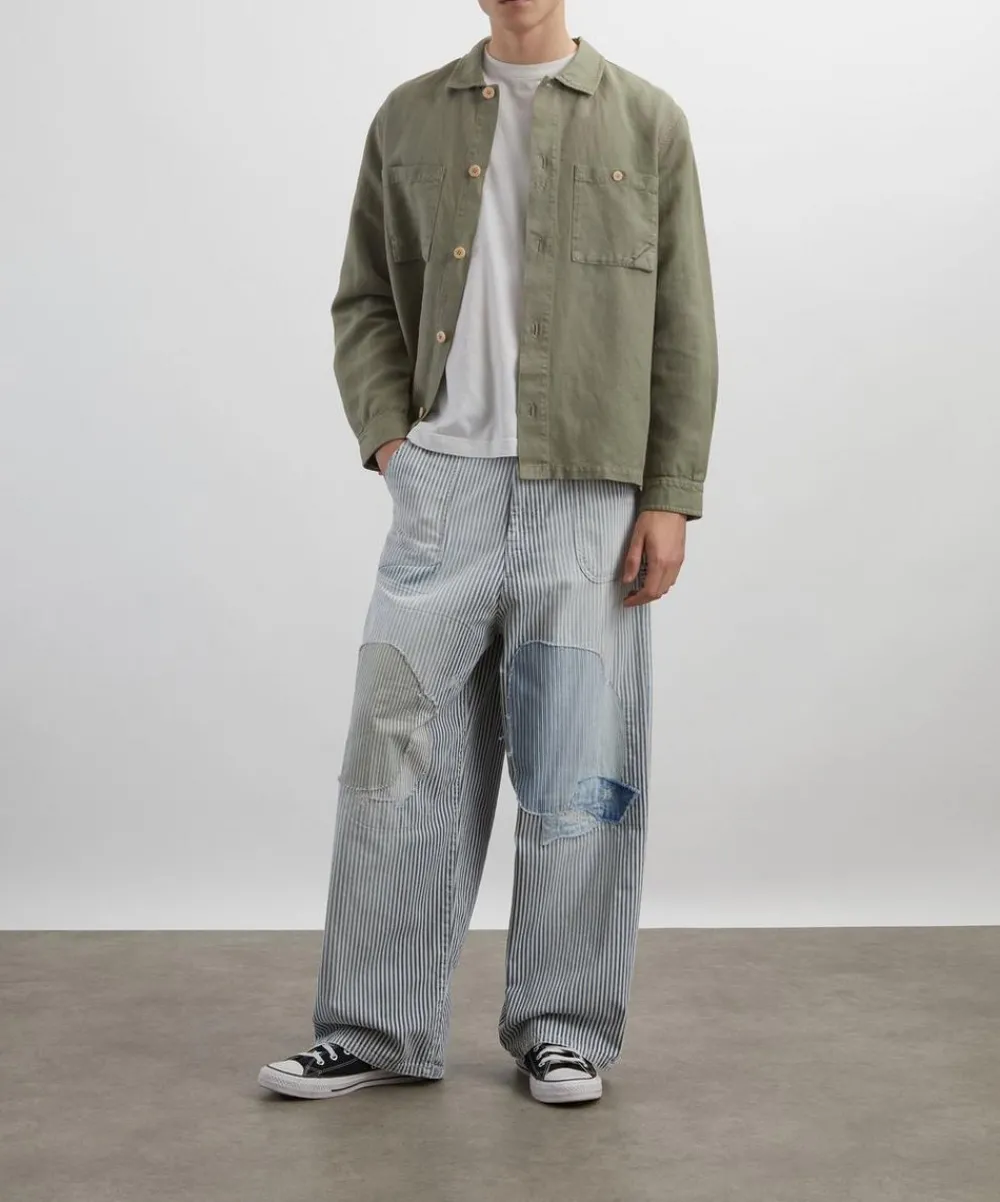 Folk Coats & Jackets^Sage Hemp Canvas Anniversary Patch Overshirt