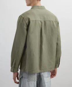 Folk Coats & Jackets^Sage Hemp Canvas Anniversary Patch Overshirt