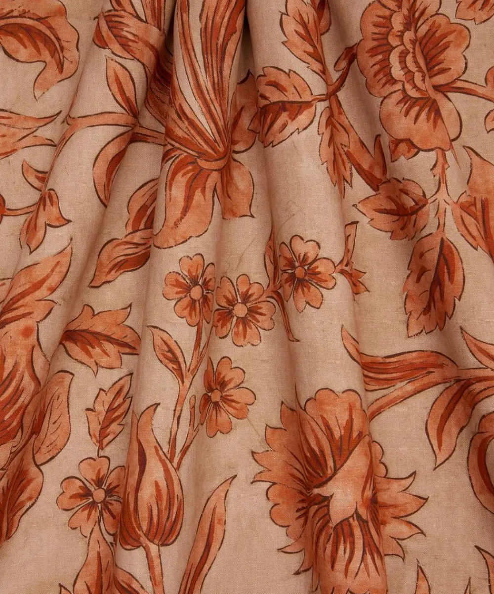 Liberty Interiors Furnishing Fabrics^Sambourne Vine Wycombe Linen in Cinnabar