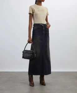Acne Studios Tops^Sand Beige Branded T-Shirt