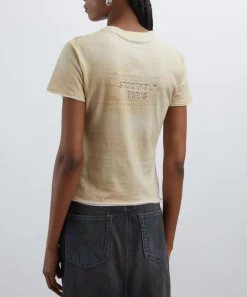 Acne Studios Tops^Sand Beige Branded T-Shirt