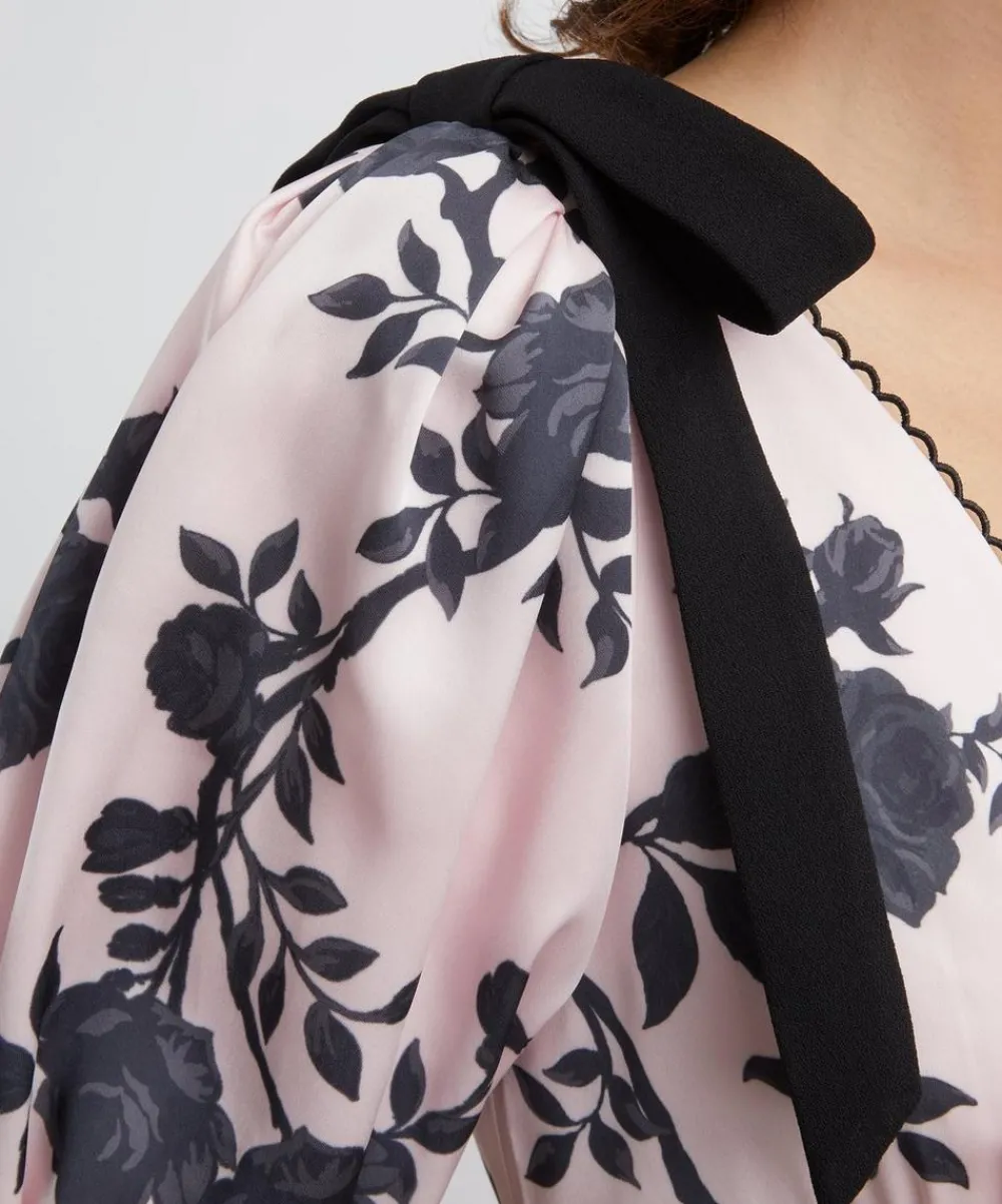 Self-Portrait Dresses^Satin Floral Midi Dress