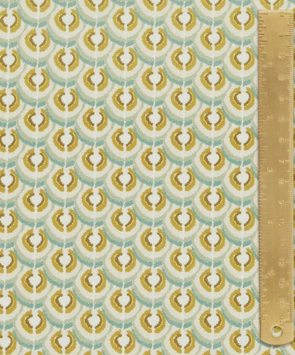 Liberty Interiors Furnishing Fabrics^Scallop Spot Cotton in Fennel