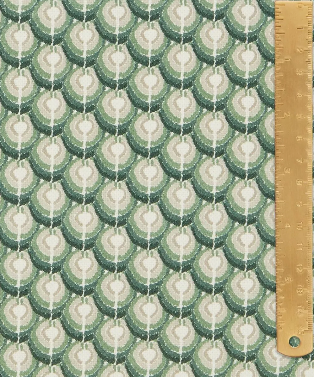 Liberty Interiors Furnishing Fabrics^Scallop Spot Cotton in Jade
