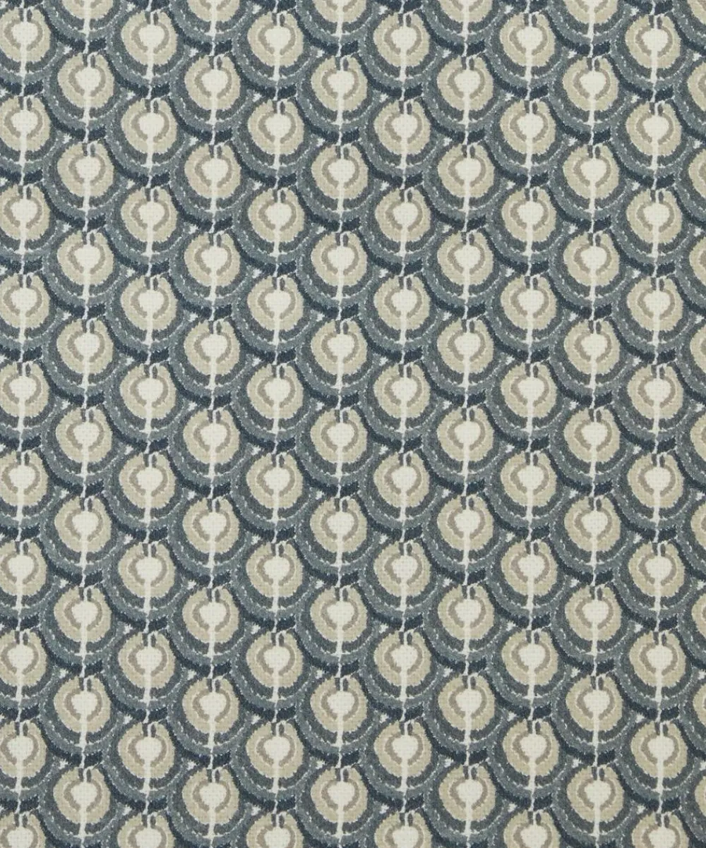 Liberty Interiors Furnishing Fabrics^Scallop Spot Cotton in Smalt Blue