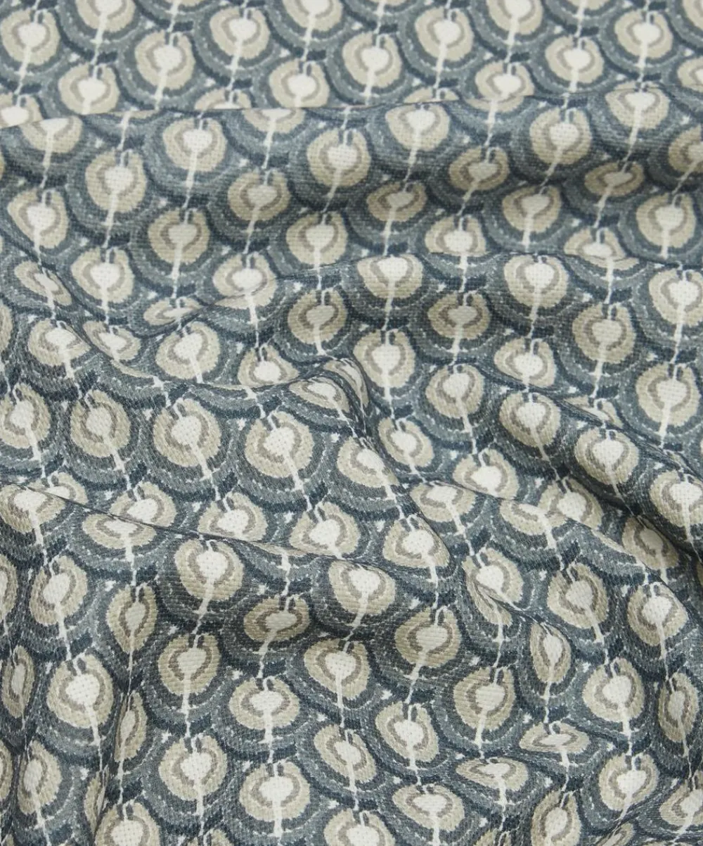 Liberty Interiors Furnishing Fabrics^Scallop Spot Cotton in Smalt Blue