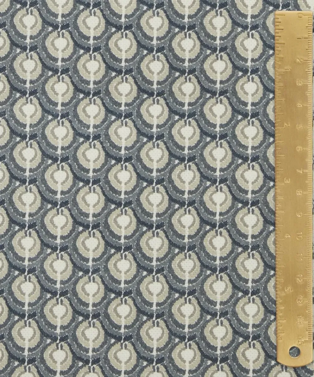 Liberty Interiors Furnishing Fabrics^Scallop Spot Cotton in Smalt Blue