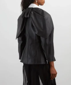 Simone Rocha Coats & Jackets^Sculpted Bow Embellished Biker Jacket
