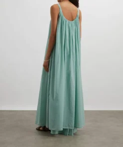 Kori Dresses^Sea Green Gathered Cotton Maxi Dress