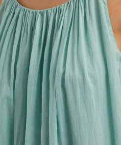 Kori Dresses^Sea Green Gathered Cotton Maxi Dress