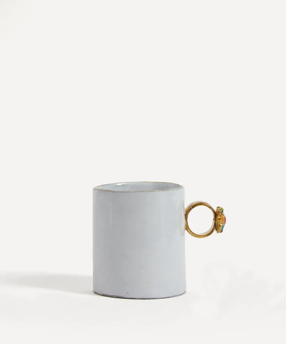 Astier de Villatte Glass & Drinksware^Serena Fancy Ring Ceramic Cup