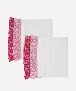 Coco & Wolf Bathroom Towels|Bathroom^Set of Two Mitsi Valeria Pink Double Ruffle Face Towel 33x33cm