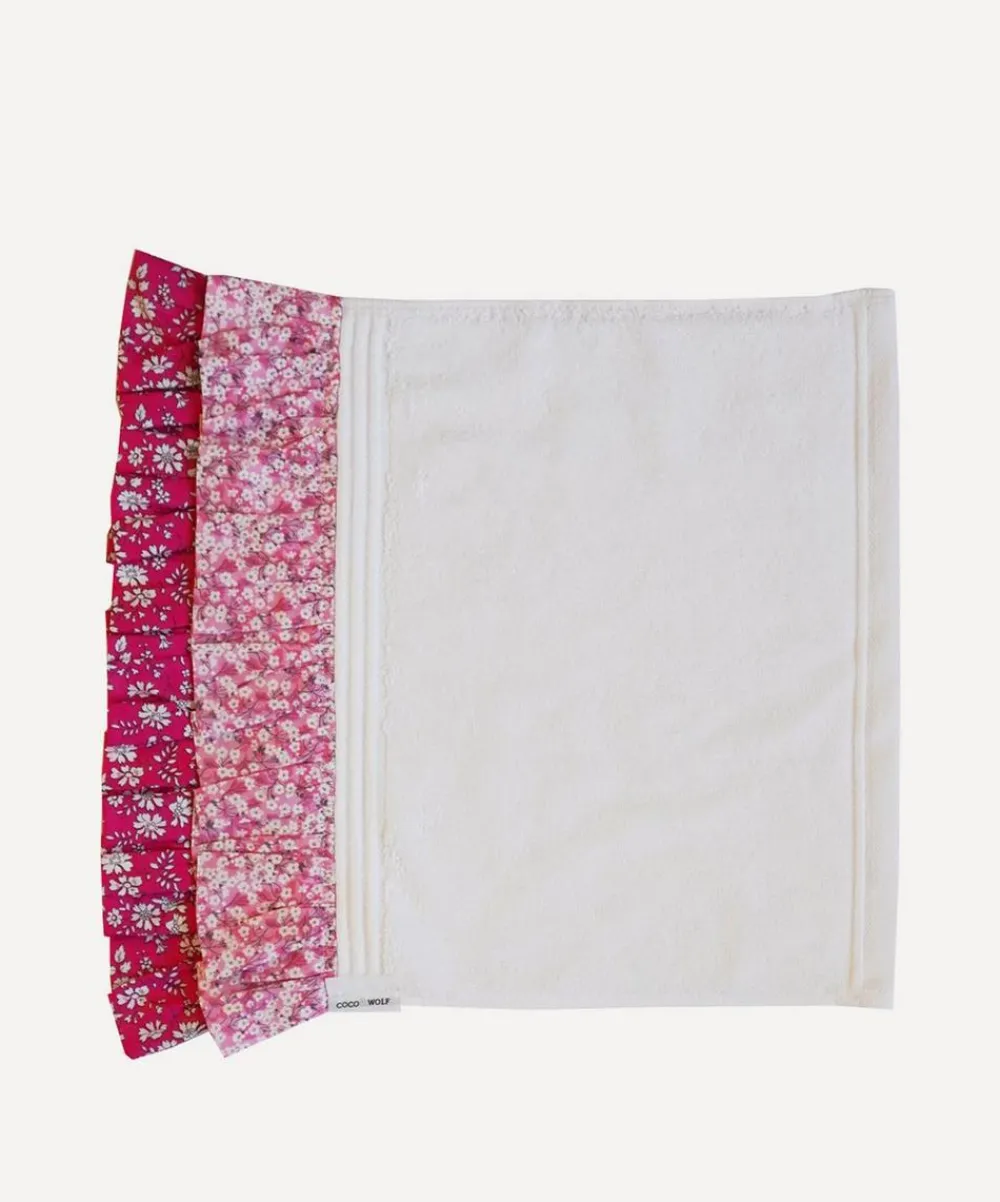 Coco & Wolf Bathroom Towels|Bathroom^Set of Two Mitsi Valeria Pink Double Ruffle Face Towel 33x33cm