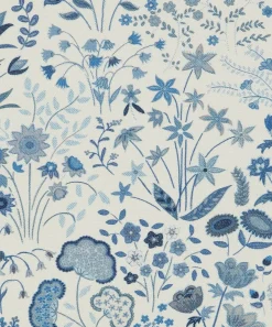 Liberty Interiors Furnishing Fabrics^Shepherdly Flowers Cotton in Lapis