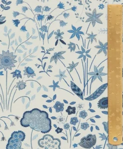 Liberty Interiors Furnishing Fabrics^Shepherdly Flowers Cotton in Lapis