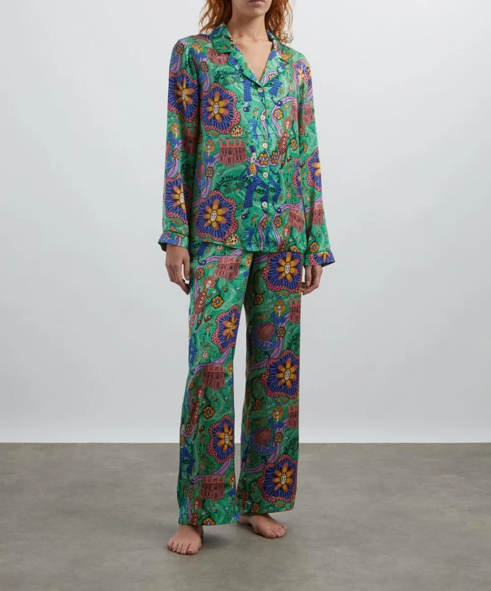 Liberty Sleepwear^Shirley Smith Silk-Satin Pyjama Set