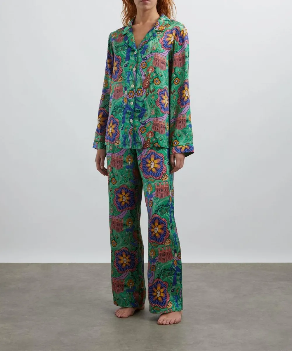 Liberty Sleepwear^Shirley Smith Silk-Satin Pyjama Set