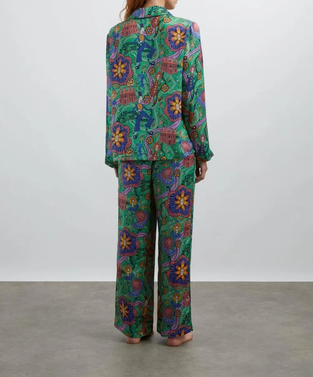 Liberty Sleepwear^Shirley Smith Silk-Satin Pyjama Set
