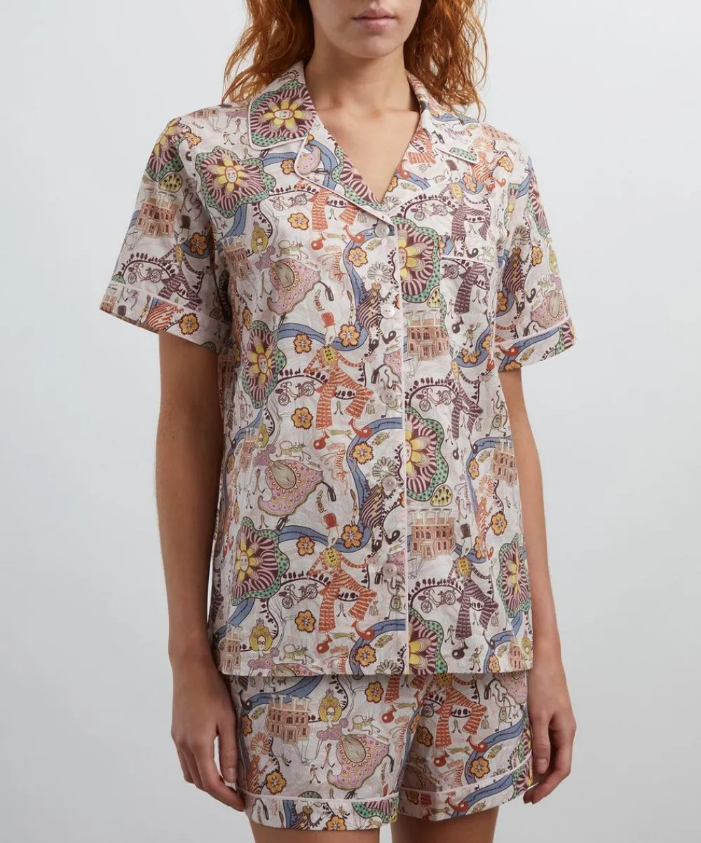 Liberty Sleepwear^Shirley Smith Tana Lawn™ Cotton Short Pyjama Set in Shirley Smith