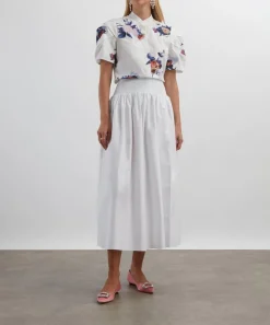 Erdem Tops^Short Sleeve White Rose Top