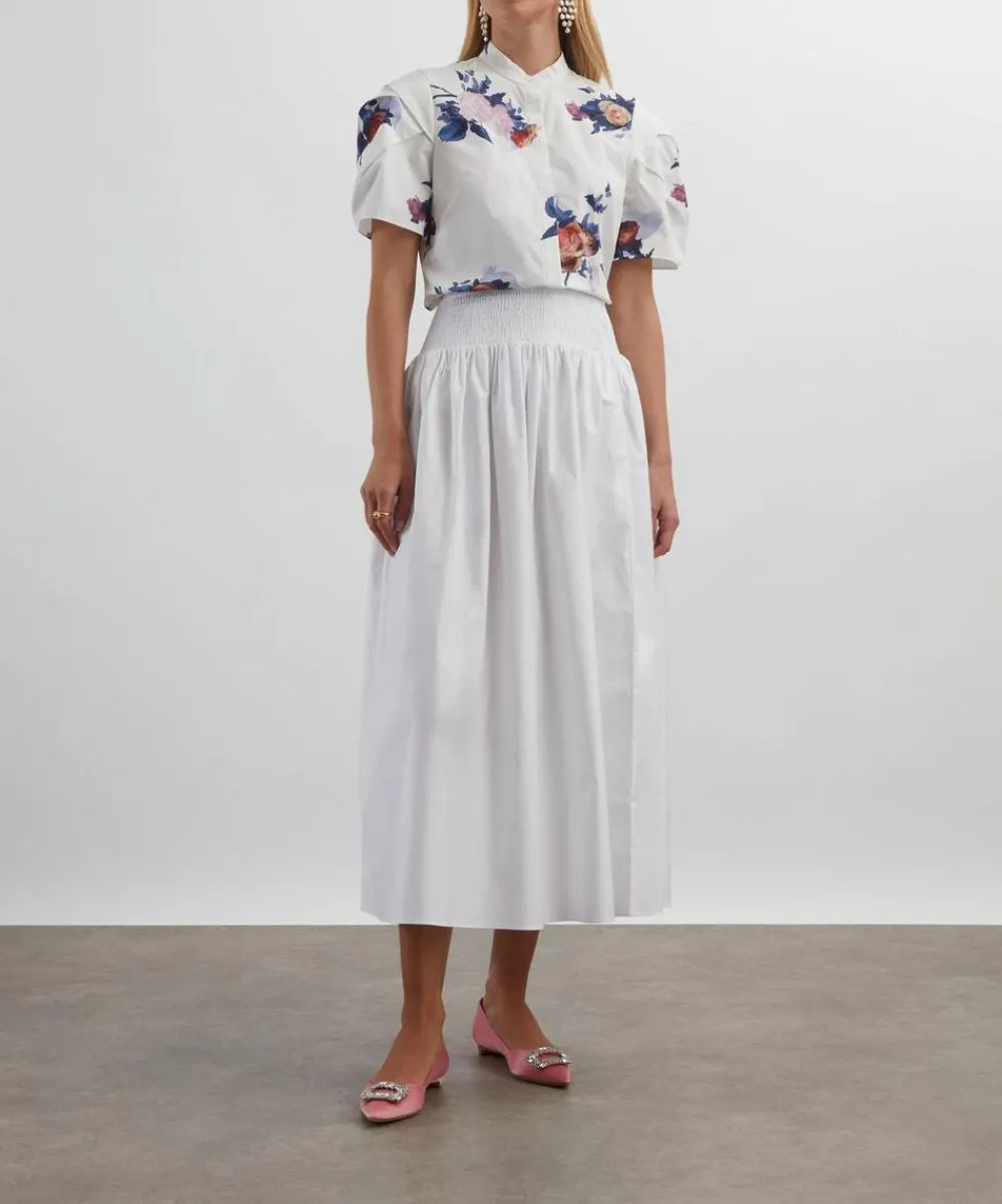 Erdem Tops^Short Sleeve White Rose Top