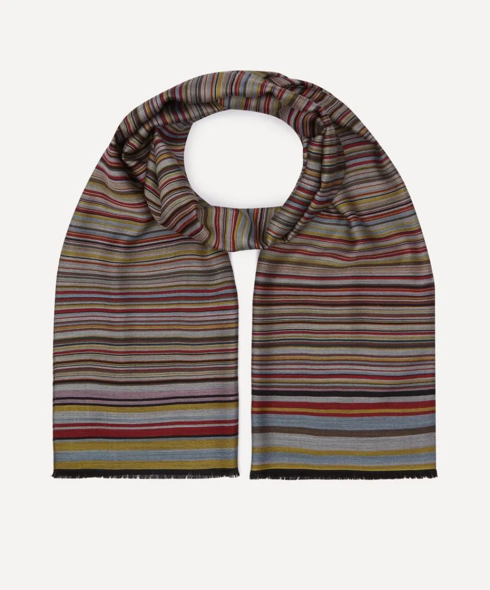 Paul Smith Scarves^Signature Stripe Silk-Wool Blend Scarf