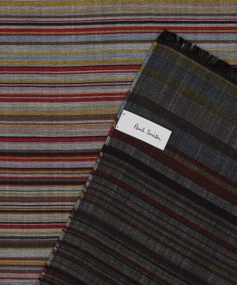 Paul Smith Scarves^Signature Stripe Silk-Wool Blend Scarf
