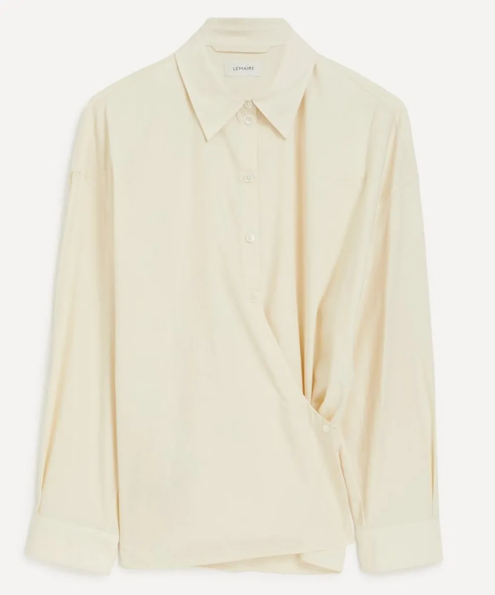 Lemaire Tops^Silk Straight Collar Twisted Shirt