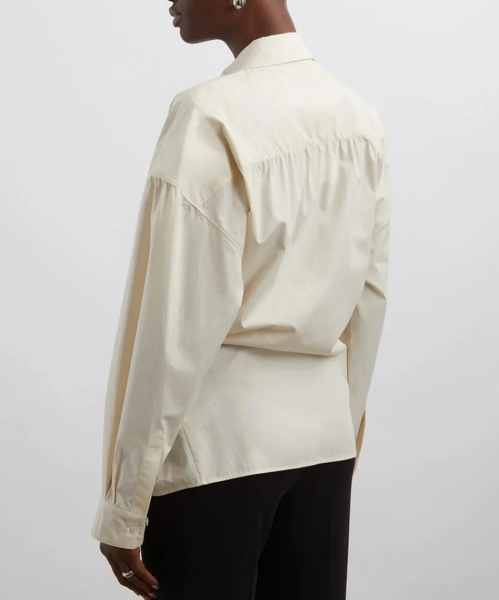 Lemaire Tops^Silk Straight Collar Twisted Shirt