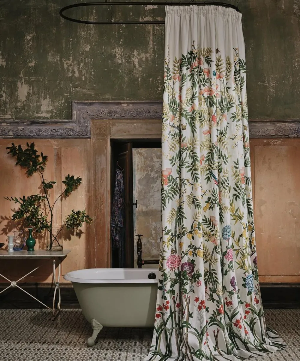 Liberty Interiors Furnishing Fabrics^Silk Tree Linen in Lichen