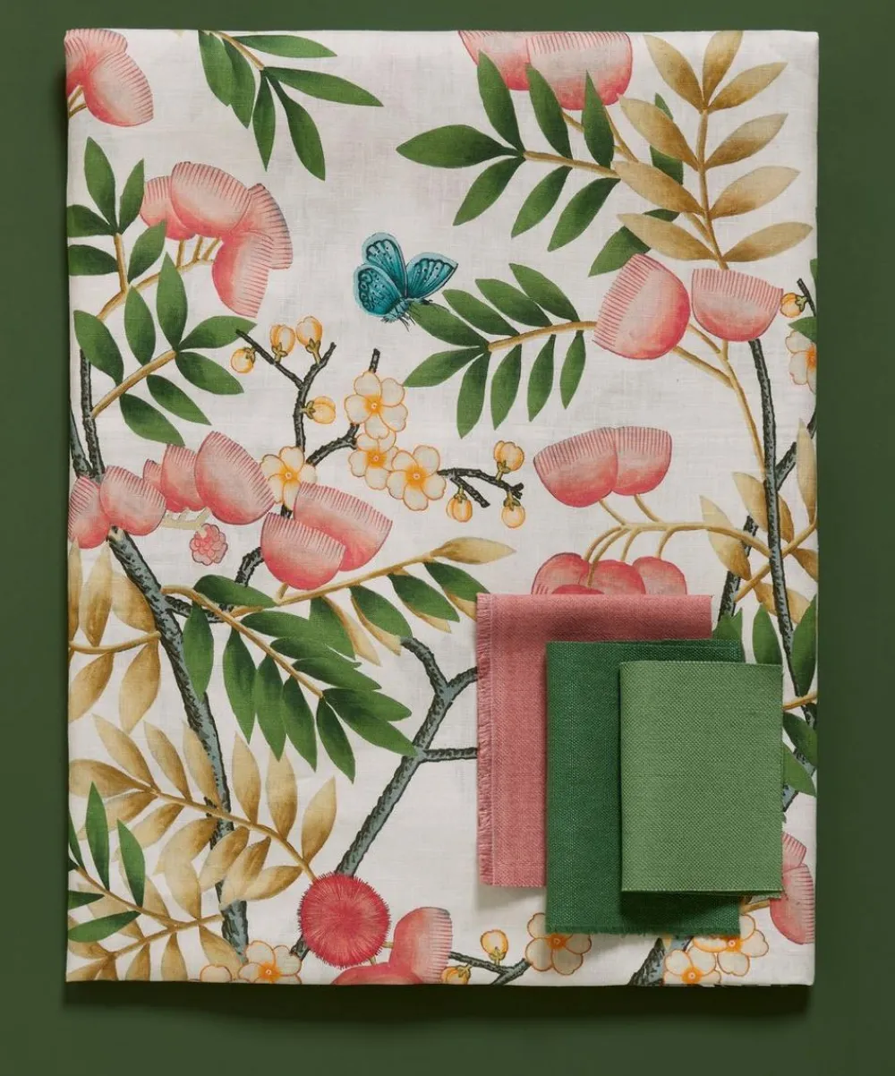 Liberty Interiors Furnishing Fabrics^Silk Tree Linen in Lichen