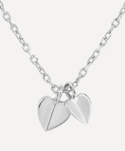 Dinny Hall Necklaces^Silver Bijou Folded Heart Duo Pendant Necklace