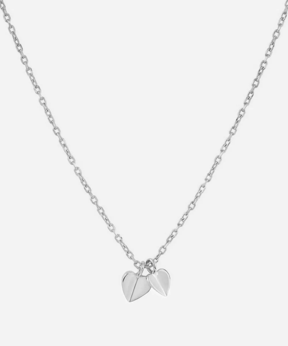 Dinny Hall Necklaces^Silver Bijou Folded Heart Duo Pendant Necklace