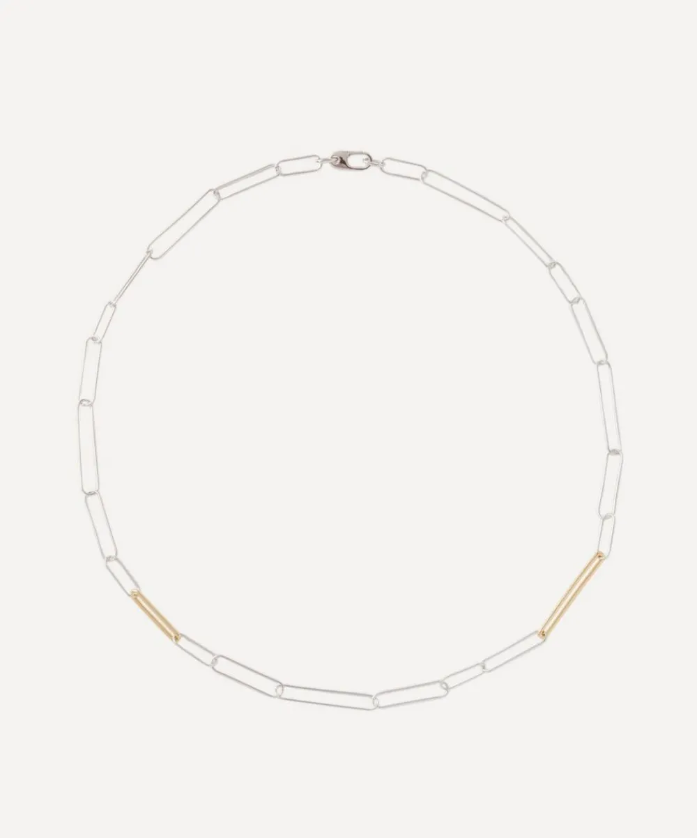 Otiumberg Necklaces^Silver Contrast Link Paperclip Chain Necklace