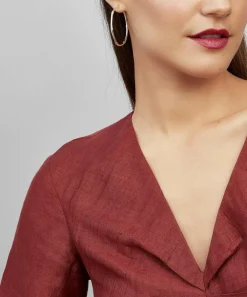 Dinny Hall Earrings^Silver Large Bamboo Hoop Earrings